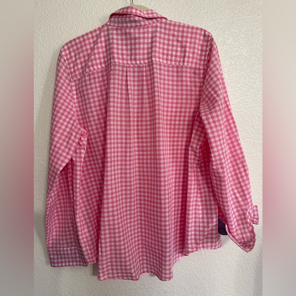 Pink check button-up blouse - Picture 3 of 10